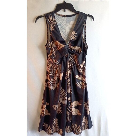 SHEIN LUNE Tropical Print Twist V-Neck Sleeveless Dress M Vacation Vibes - Picture 3 of 8